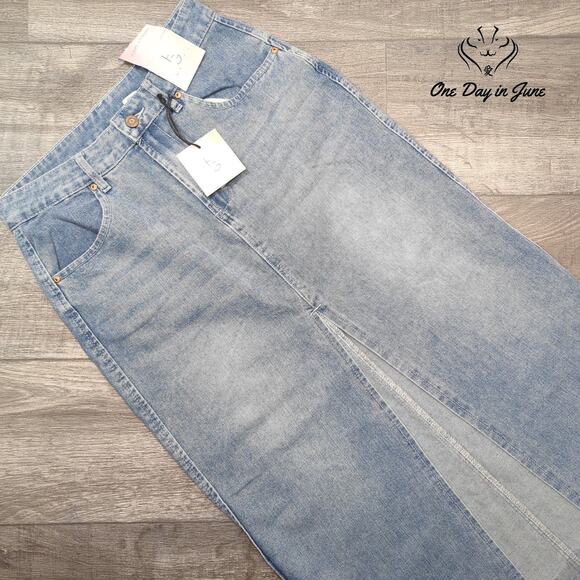 Happily Grey Juniors Denim Maxi Skirt Size 5 - Picture 1 of 5